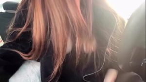 Italian Big Tits Milf Artemisia Love Outdoor tits Flashing in the car