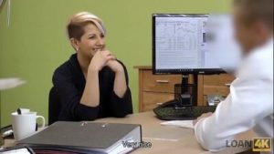LOAN4K. Loan agent offers sexy customer credit for hard banging