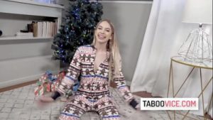 Pervy stepdad fucks his blonde teen stepdaughter after the Christmas party – Khloe Kapri