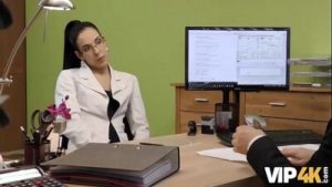 VIP4K. Agent approves credit of brunette nympho for hot sex action