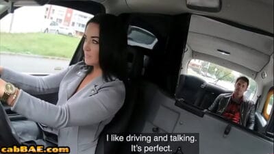 Roundass Czech cabbie gets fingered and licked before sex