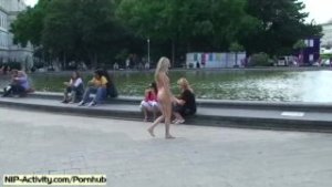 Horny babes naked on public streets
