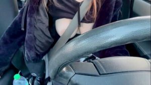 Hot Italian Milf Artemisia Love driving her car around Los Angeles and flashing her big tits in the traffic