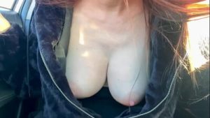 Italian horny big tits Artemisia Love Solo Slow motion Sesh in the car