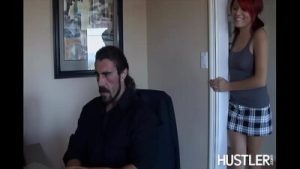 Redhead Paige Love fucked by muscle dude Reno and receives big facial