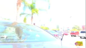 The lesbian magic happened when her friend came into the car of this brunette girl