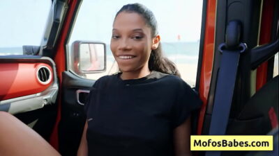 Black busty beauty rub her clit in the car and seduces her friend with her big boobs – Eden West, Charles Dera