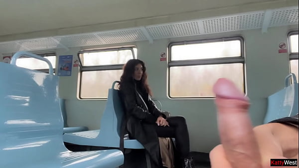 stranger helped me cum on public train and walks around carriages with cum on face cumwalk
