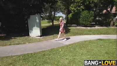 College Cutie Amber’s Tits Bounce in Anal Bus Romp!