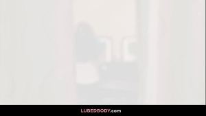 Blake Blossom, a soldier, preps for duty with a massage from Leana Lovings