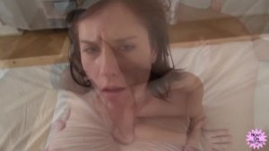 Horny Babe Takes Huge Facial