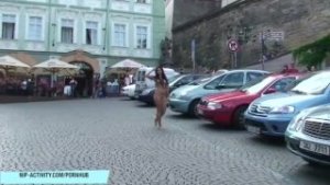 Sweet Victoria has fun on public streets