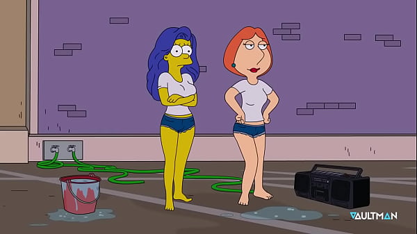 Lois and Marge washes cars