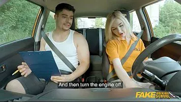 Cute petite British blonde loves hard sex outside – Fake Driving School