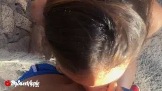 Double cumshot on holidays and public cumwalk with my fit girlfriend