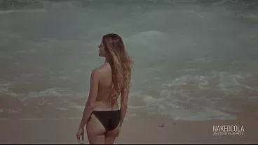 Stepsister pissed on my dick on the nude beach – 4K