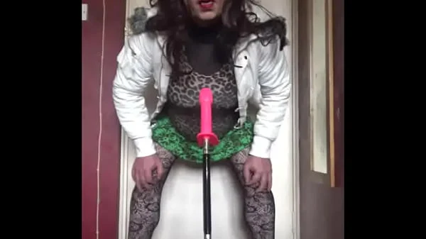bisexual crossdresser wants to be filmed while getting his anal pussy fucked by a real cock instead of this dildo machine fucking him part 37