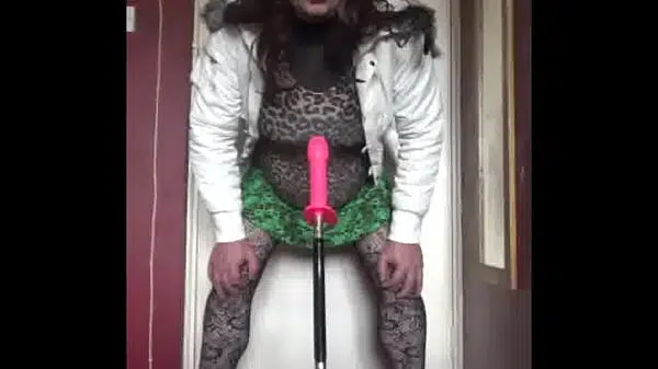bisexual crossdresser wants to be filmed while getting his anal pussy fucked by a real cock instead of this dildo machine fucking him part 41