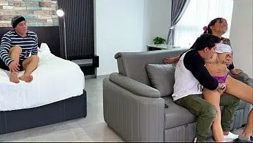 Busty Cheater! Lets her brother-in-law fuck her after she had sex with her boyfriend on the couch!