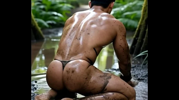 ゲイモデル　緊縛　泥汚れ