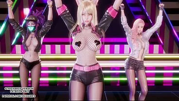 [MMD] Blackpink – Whistle Ahri Akali Seraphine Sexy Kpop Dance League of Legends Hentai Uncensored 4K 60FPS