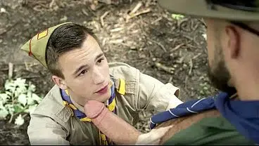 OPEN YOUR MOUTH, BOY! Scout boy Zac Steele has gay sex with Adam Snow! Watching this scene makes my mouth water and my hole twitch!