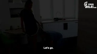 Princess and her foot slave for fun (femdom, choking, shoe worship, foot worship, bratty feet, toes)