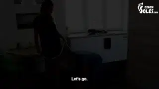 Princess and her foot slave for fun (femdom, choking, shoe worship, foot worship, bratty feet, toes)