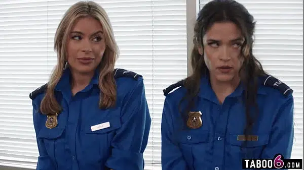 TSA agents punished with anal fisting by their MILF boss