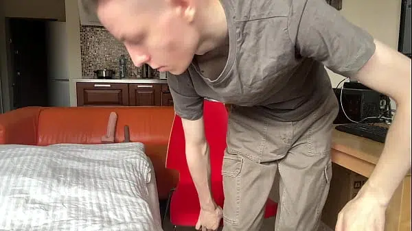 Cute Slim 18yo Live Cum Covers His Smooth Chest