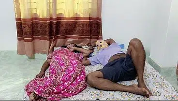 Desi wife share bed with her step-sis