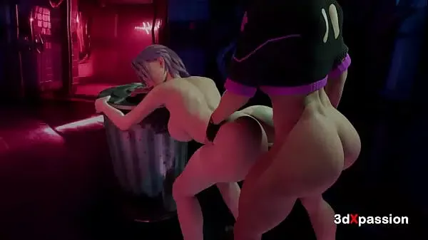 Hot shemale Bonny destroys ass in neon alley – doggystyle, reverse cowgirl & deepthroat blowjob