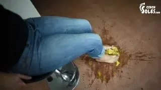 I’ll crush fruits and you’ll lick it off of my feet! (BIG feet, foot tease, POV foot worship, soles)