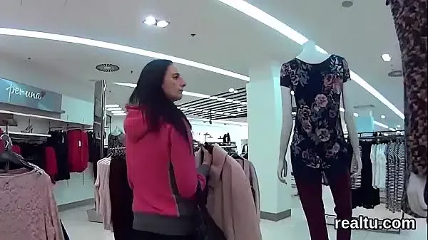Luscious czech cutie was tempted in the mall and poked in pov