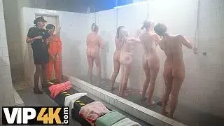 MATURE4K. Czech kinky group prison sex: mature redhead whore Laura Red gone wild