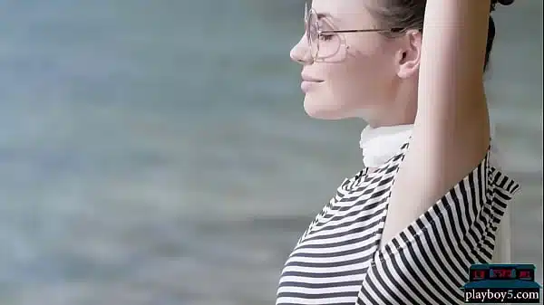 European MILF model from Czech Republic gets naked on the beach