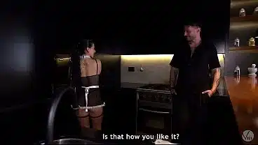 My boss got turned on watching me clean and fucked me in the kitchen.