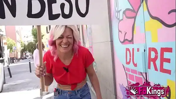 No summer without a kiss from Sandra V! MILF picks up horny dudes in the street