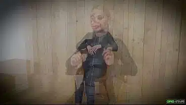 Darina – Russian Blonde girl big boobs Girl Next door tied with tape and wrap gagged in catsuit EP