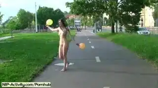 Kattie Gold has fun on public streets